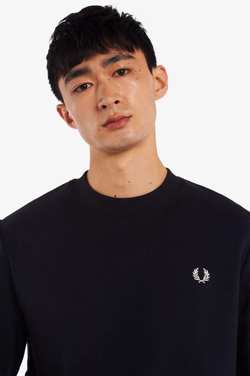 Navy Fred Perry Crew Neck Men's Sweatshirts | PH 1573EBCX